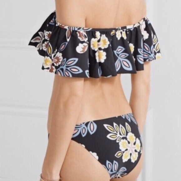 NWT TORY BURCH Hopewell Off-the-Shoulder Ruffle Swim Top + Hipster Bottom-SM - Picture 3 of 14